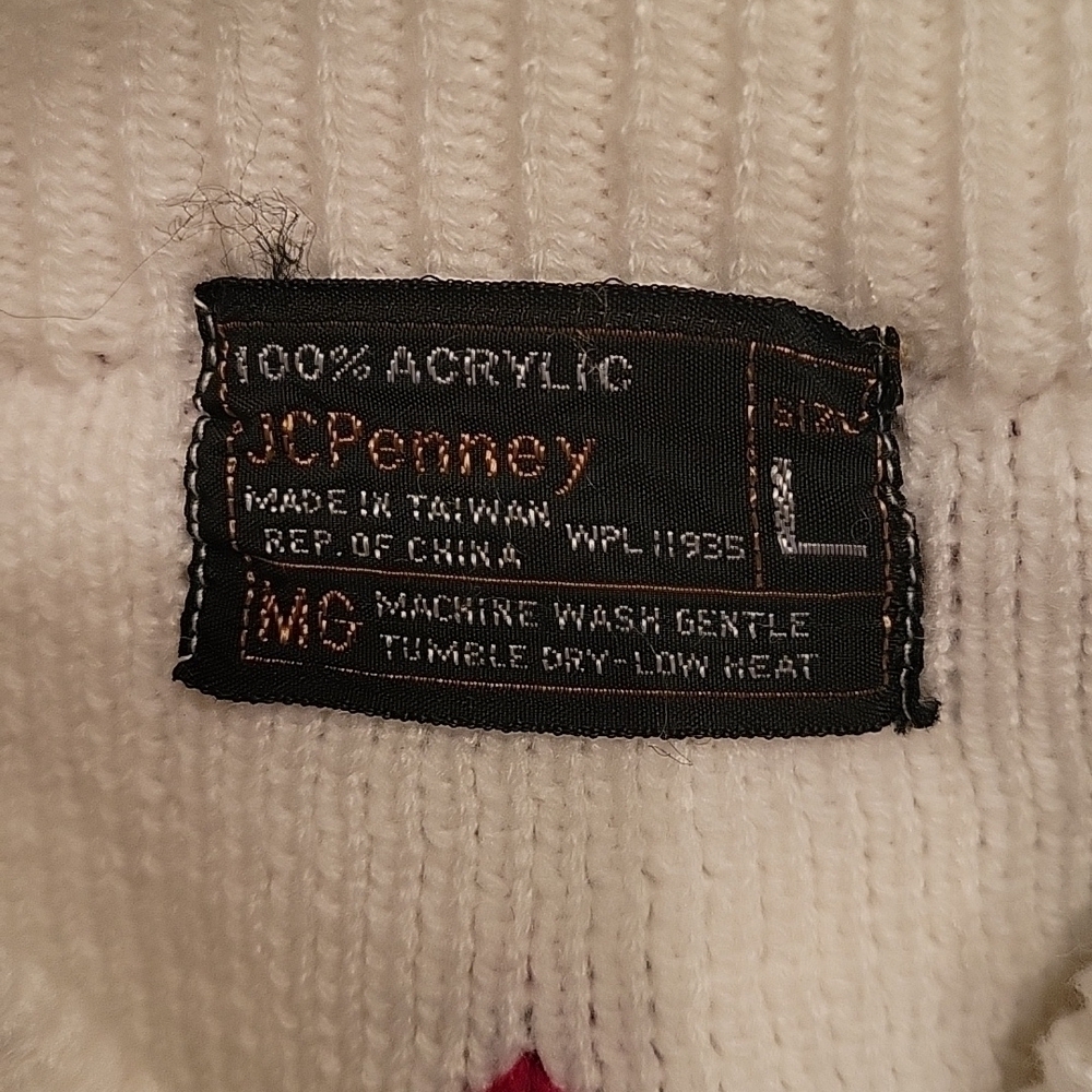 Vtg JCPENNEY 1970s Fair Isle Crew Neck Oversized Ski Grandpa Ski Sweater - Picture 6 of 6